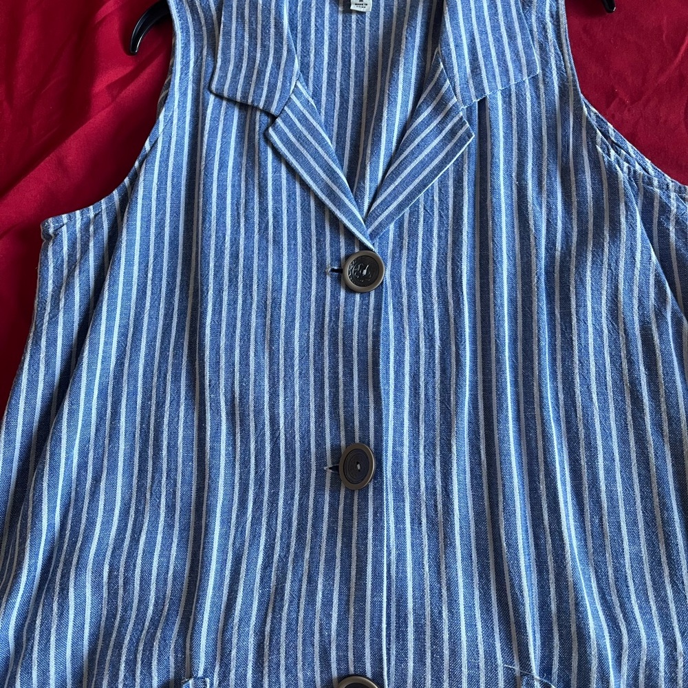 For Cynthia Blue and White Striped Dress - Picture 4 of 6